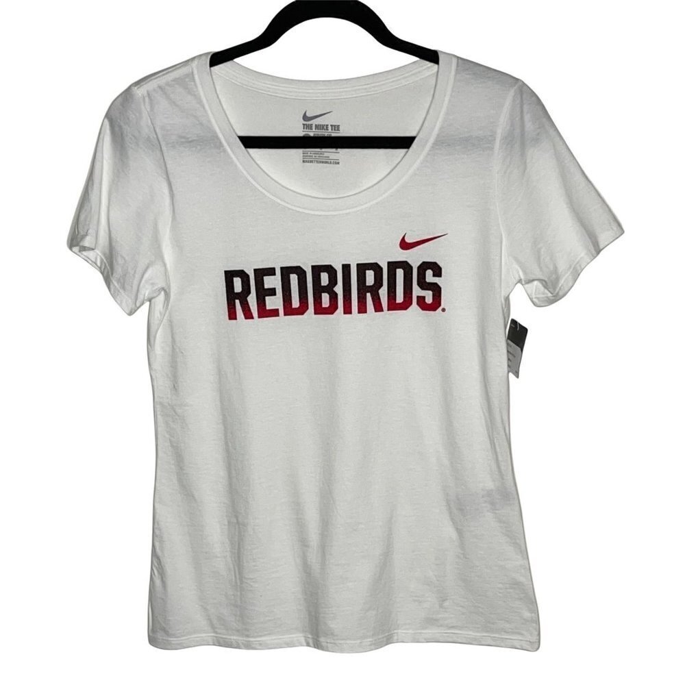 NWT Nike Women's Redbirds Short Sleeve Crewneck Tee White Size M Medium
